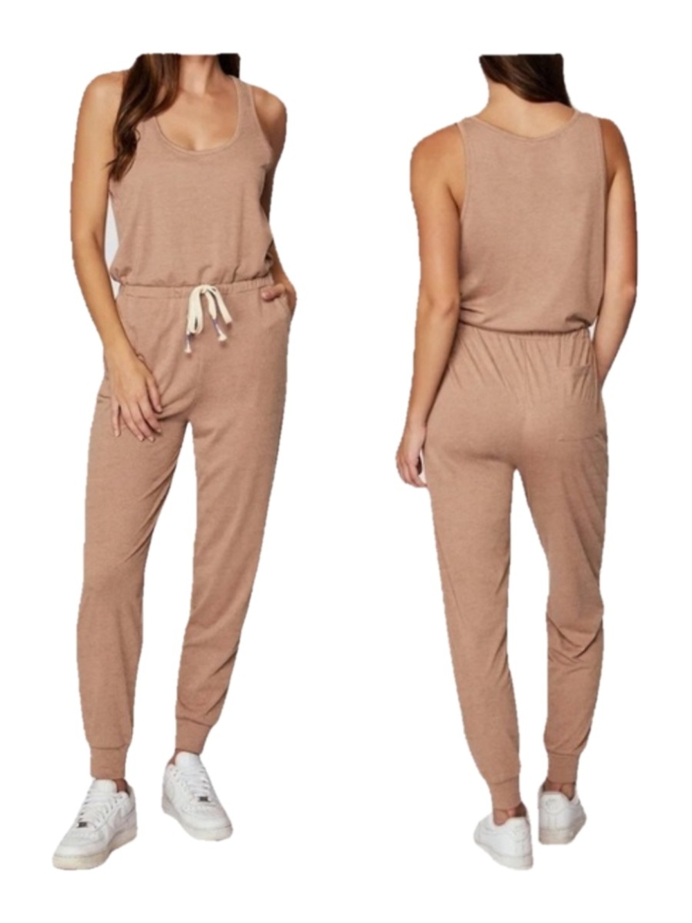 Spiritual Gangster Camel Tan Perfect Lounge Jumpsuit Size Small